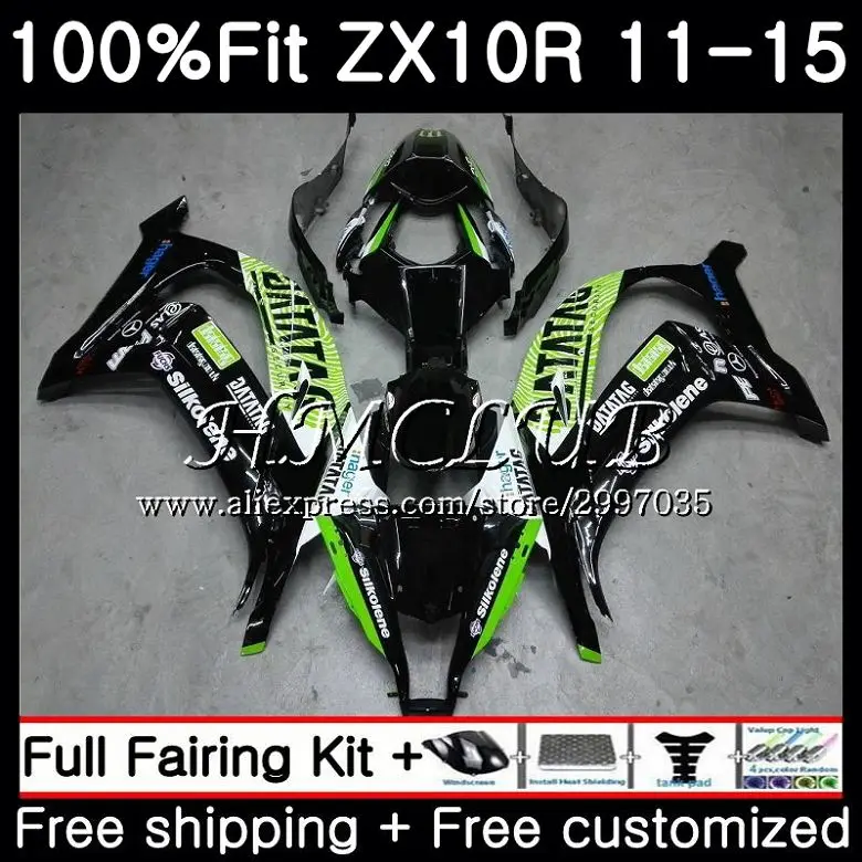 

Injection For KAWASAKI NINJA ZX 10R 2011 2012 2013 2014 2015 64HC.20 ZX-10R ZX 10 R 1000 green black ZX10R 11 12 13 15 Fairing