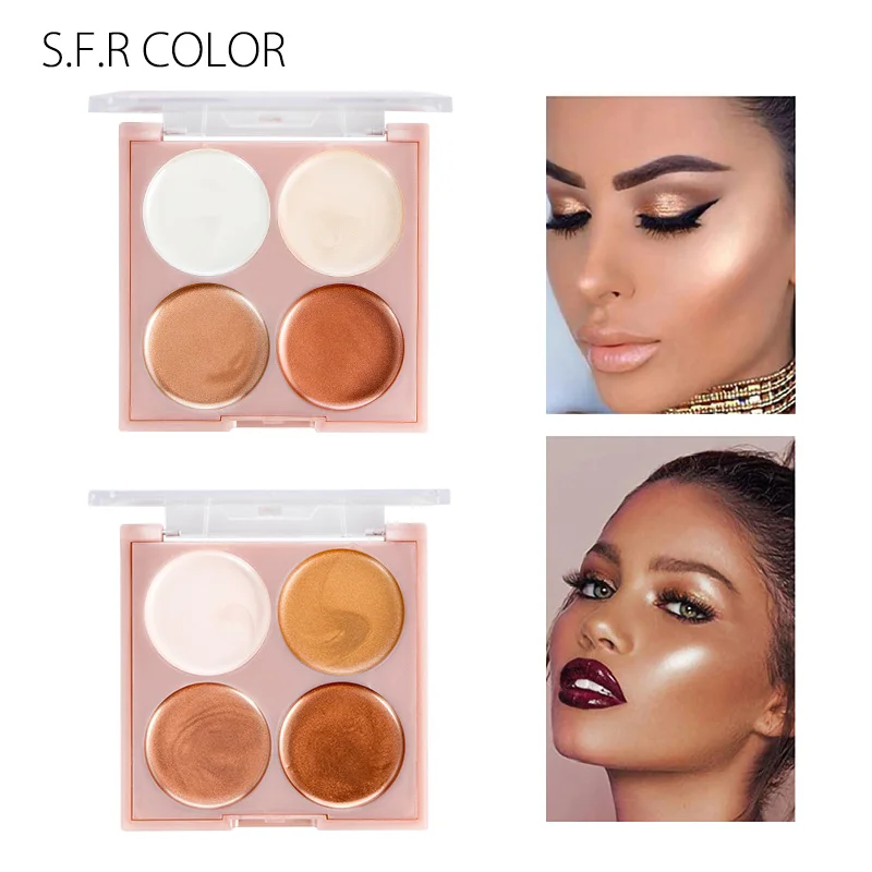 S.F. R color бронзатор и хайлайтер палитра 4 вида цветов осветляет контурный корректор