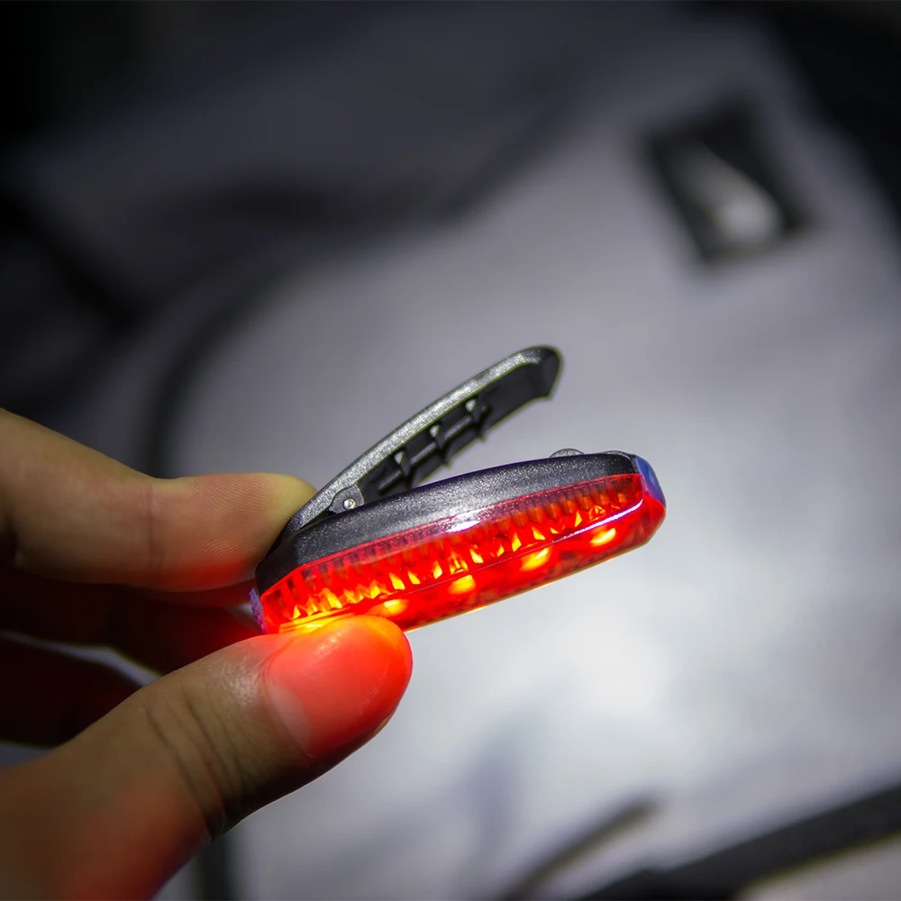 USB Li-po аккумулятор Перезаряжаемый дорожный горный велосипед велосипедный зажим Водонепроницаемый Предупреждение ющий задний светильник для бега
