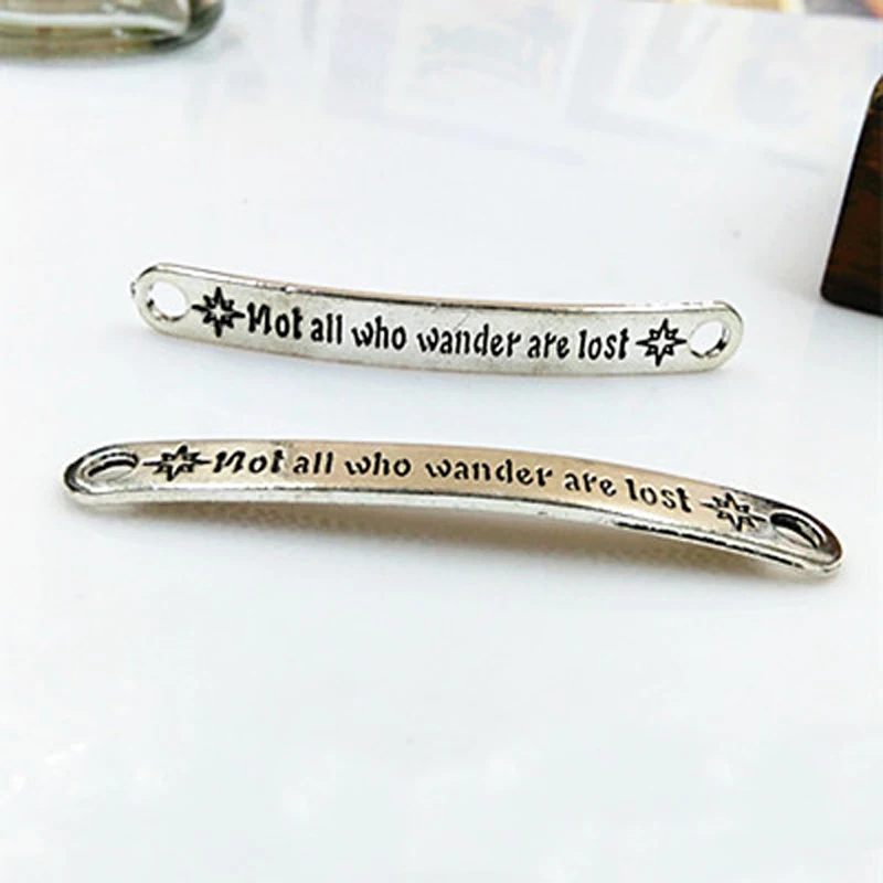 5 шт./лот античные посеребренные Подвески с буквами не все кто бродит