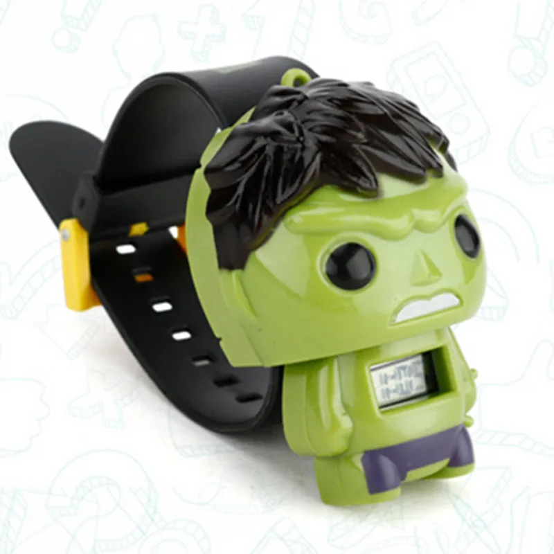 hulk Детские часы Relogio Infantil hello kitty детские Мультяшные часы модные детские часы для девочек и мальчиков милые резиновые кожаные электронные часы подарки - Цвет: hulk