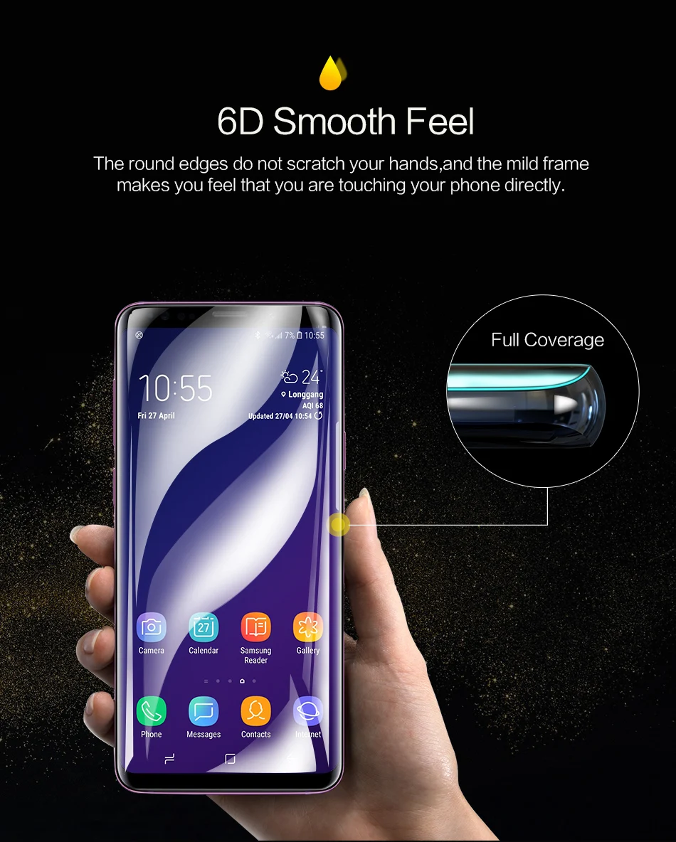 Протектор экрана SmartDevil для samsung galaxy S9 S8 3D полное покрытие HD Прозрачная Гидрогелевая пленка для samsung S9 S8 Plus galaxy S7 edge