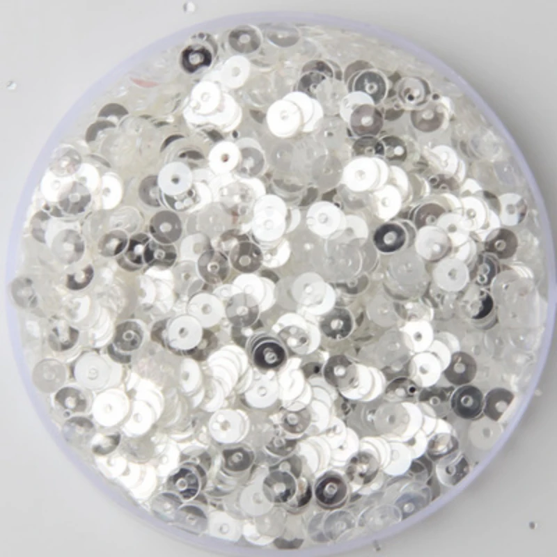 

New!! 50g(6500pcs) 4mm Flat Round Crystal Transparent Loose Sequin Sewing,Wedding Craft,Women DIY Garment Accessory