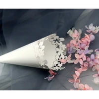 50pcs wedding party confetti cones petal candy placing wedding favors lace paper cones
