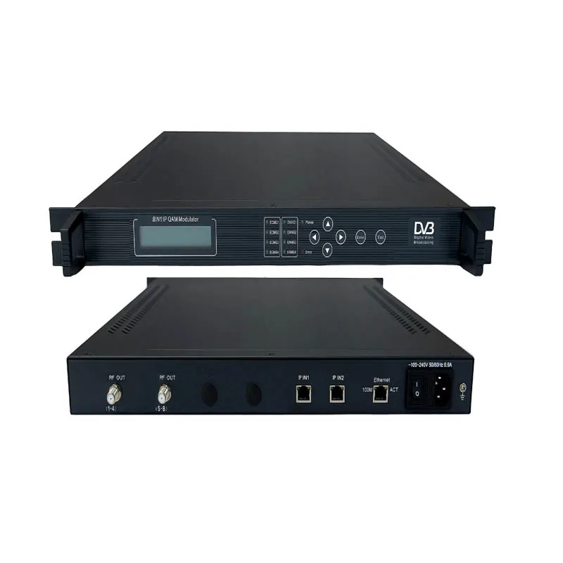 8 в 1 IP QAM модулятор с (MUX Scrambler gigabit 64 * DVB C RF out кодировщик) радио и ТВ вещания