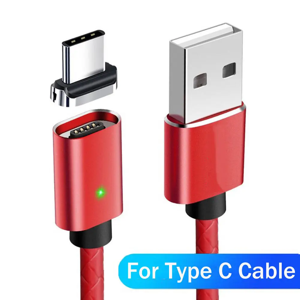Красный Магнитный usb-кабель 3 А кабель для быстрой зарядки USB type C Магнитный зарядный кабель Micro usb для зарядки и передачи данных кабель для мобильного телефона USB шнур - Цвет: Красный