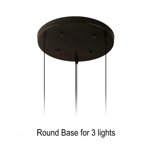 Round Base-Black Современные 3 лампы прозрачное Янтарное стекло подвесной светильник E27 светодиодные свисающие светильники для столовой кухни ресторана подвесной светильник - Цвет корпуса: Round Base-Black