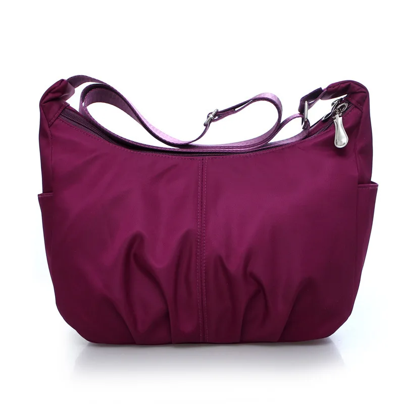

Women's vintage purple waterproof nylon oxford fabric travel tote shoulder bag ladies women Messenger Bag Crossbody Bags