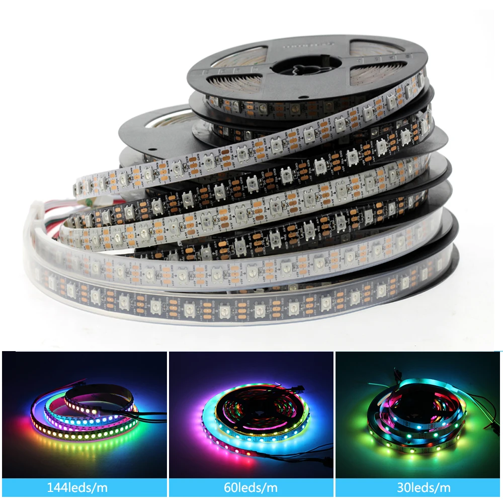 5 V WS2812 WS2812B) Светодиодная лента с usb питанием Водонепроницаемый WS2812B M RGB полный