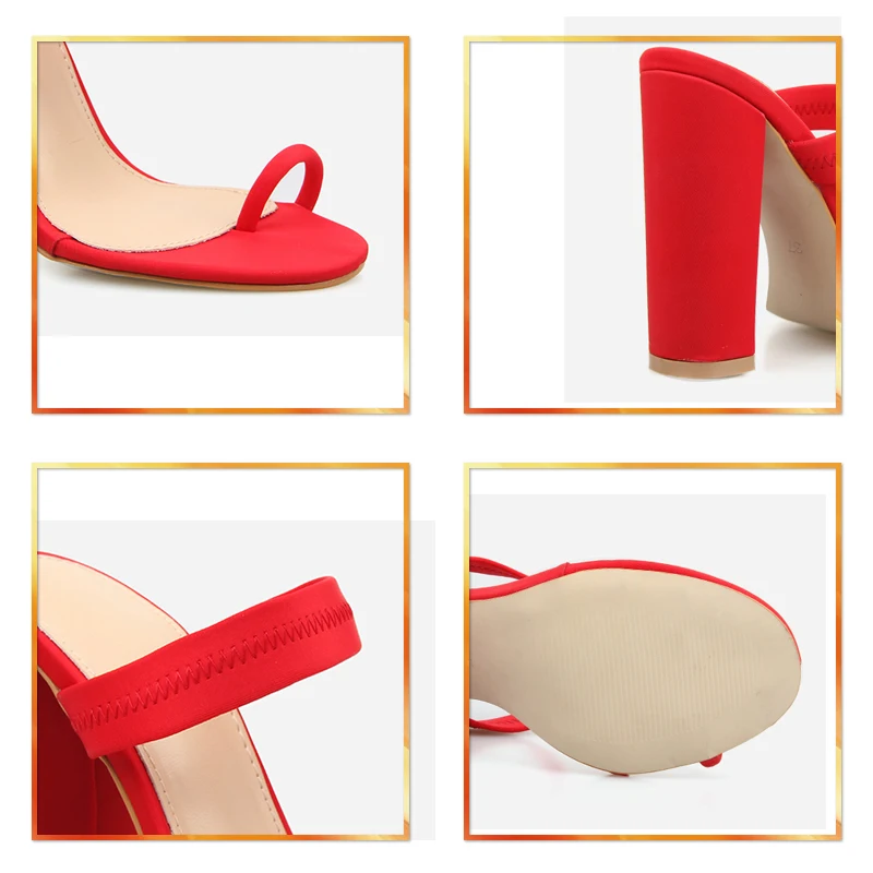 Women New Summer Sandals Slippers Thin High Heels Sandals Flip Flop Buckle Women Shoes Hollow Slippers Sexy Slides