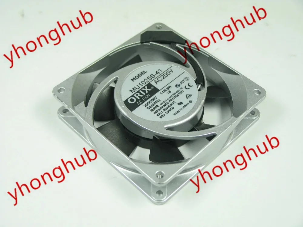 ORIX MU1025S 41 AC 200V 11/9.5W 100x100x25mm вентилятор охлаждения сервера|square fan|server fan200v fan |