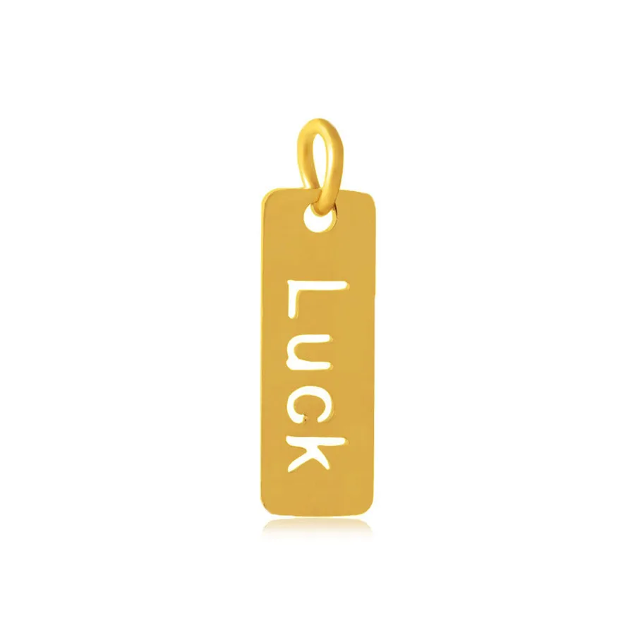 SAUVOO 2Pcs/lot Gold Color Stainless Steel Hollow Rectangle Charms Pendant Engraved Luck Letter Word Tag Charm For Diy Bracelet | Украшения