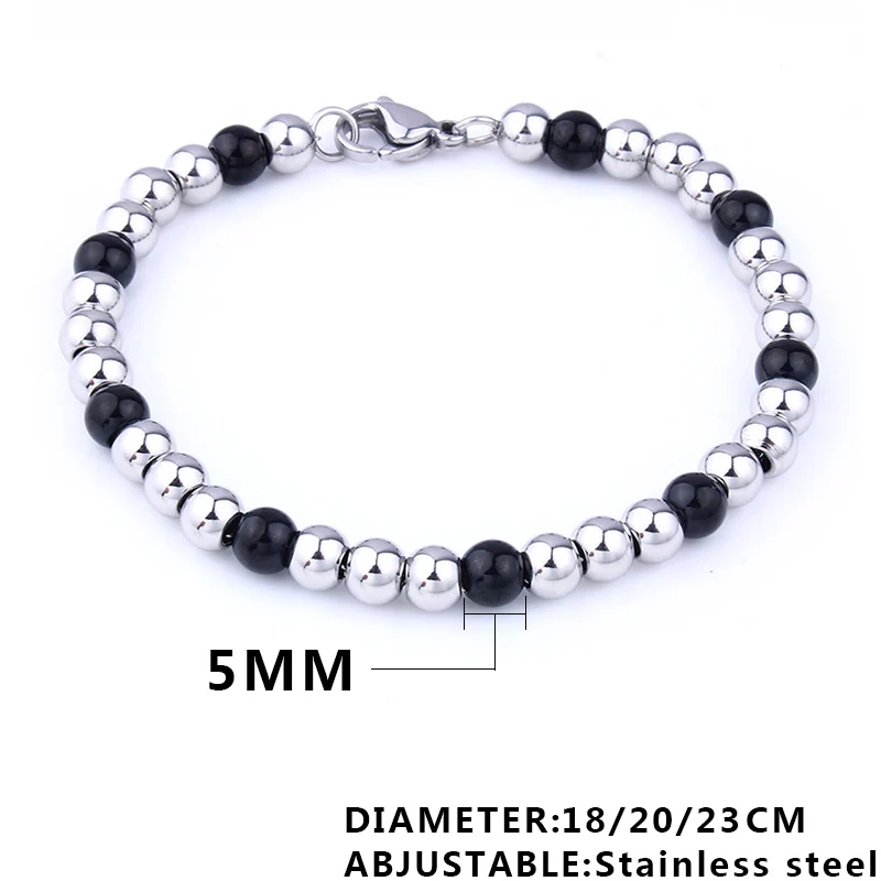 PUN beads браслет для мужчин женские аксессуары, бижутерия цепочка звено браслеты очаровательыне нержавеющие мужские femme пара серебро - Окраска металла: С черным покрытием, нанесенным краскопультом