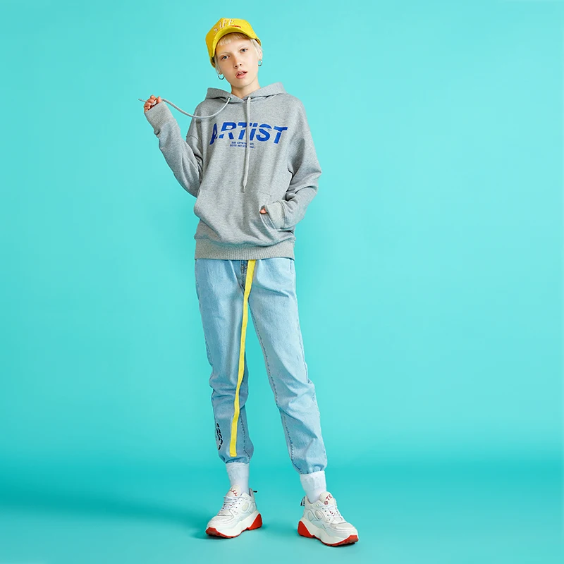 Toyouth Новый 2018 свободные oversize худи Для женщин Письмо корейский толстовки Твердые