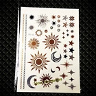 25 стилей, вспышка, золото, полумесяц, солнце, луна, звезда, временная татуировка для женский боди-арт, искусственная Бриллиантовая наклейка