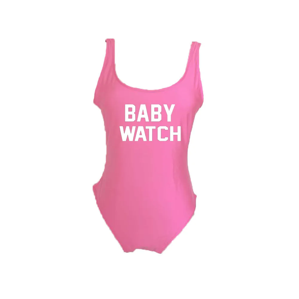 BABE WATCH с буквенным принтом купальник 2018 Новый консервативный высоким вырезом