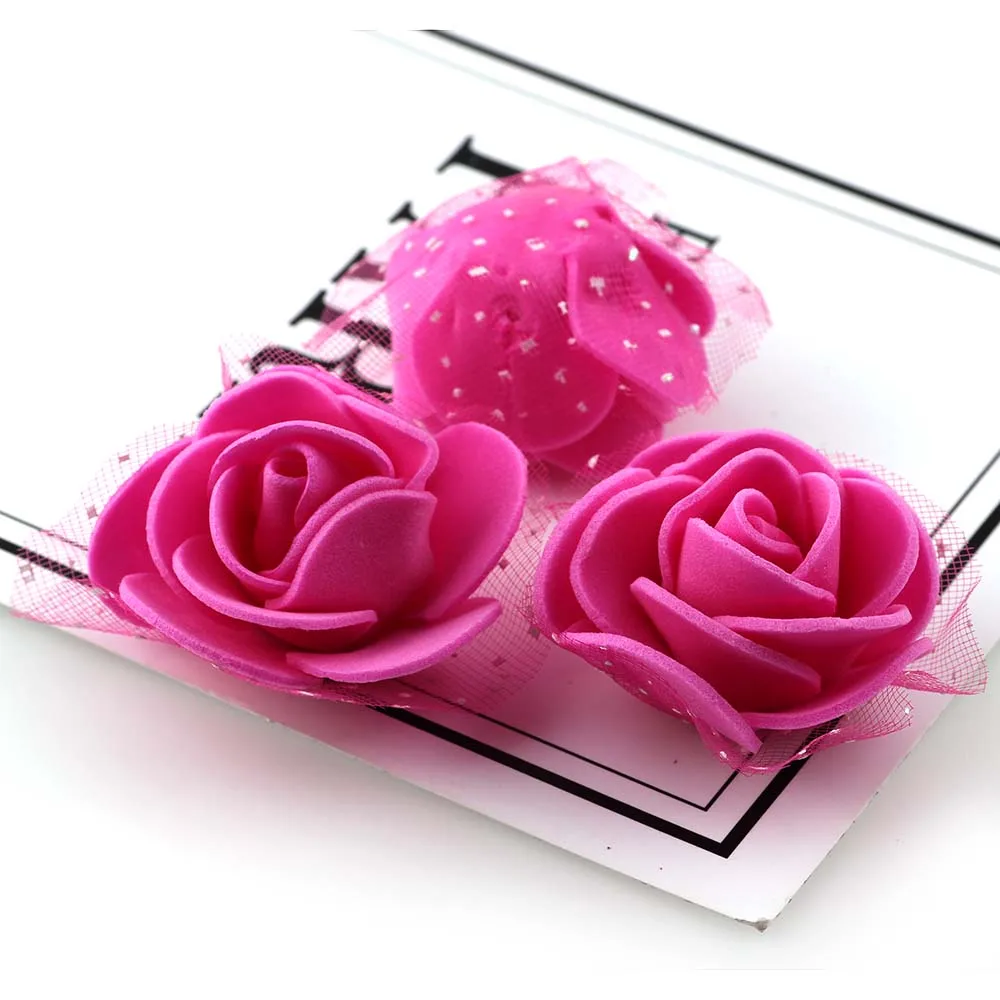 rose 50 шт., 4 см, искусственные цветы из пенопласта в виде Розы, Многофункциональное использование для свадебного украшения, аксессуары для крапбукинга, венок, факракрафт, цветы - Цвет: rose