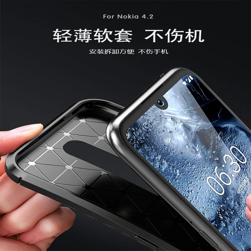 For Nokia 4.2 6.2 7.2 Case Delicate Light Soft Silicone Protective Carbon Fiber Texture Cover 3.2 2.2 Capa Fundas Etui | Мобильные