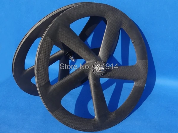 _ Полный углеродный матовый Трековый велосипед с пятью спицами клинчерная