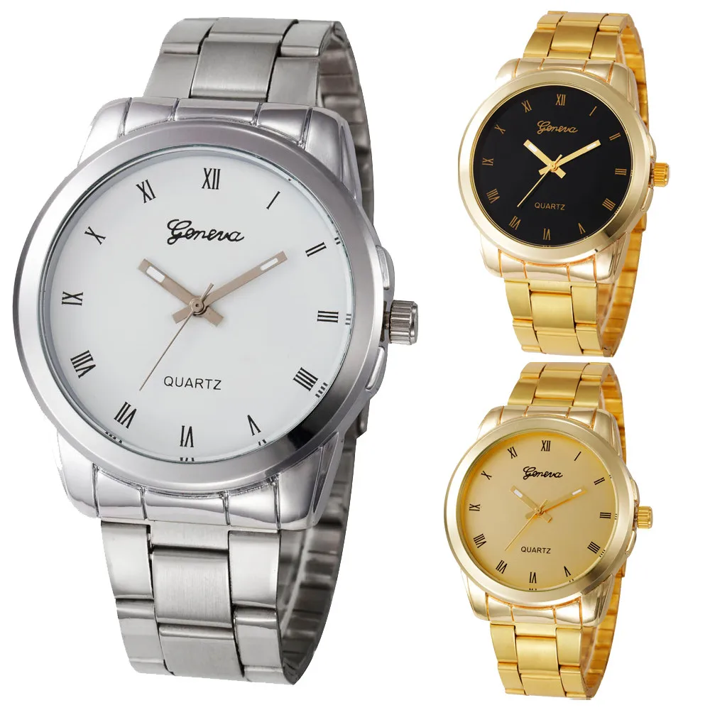 Модные женские и мужские Простые аналоговые кварцевые наручные часы из