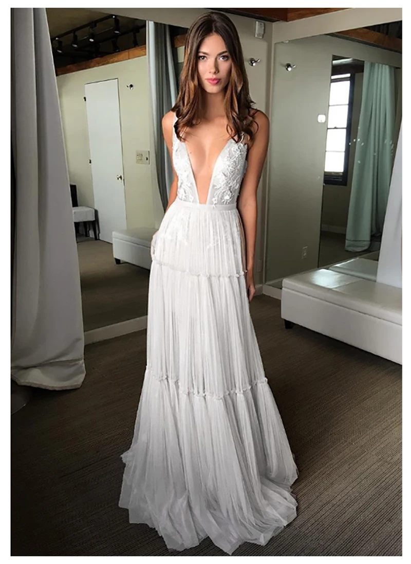 Robe De Mariage свадебное платье 2019 Холтер без рукавов бисер кружево аппликационные