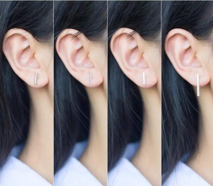 SMJEL новый простой тонкий бар серьги-гвоздики в 2 различных размеров подружки