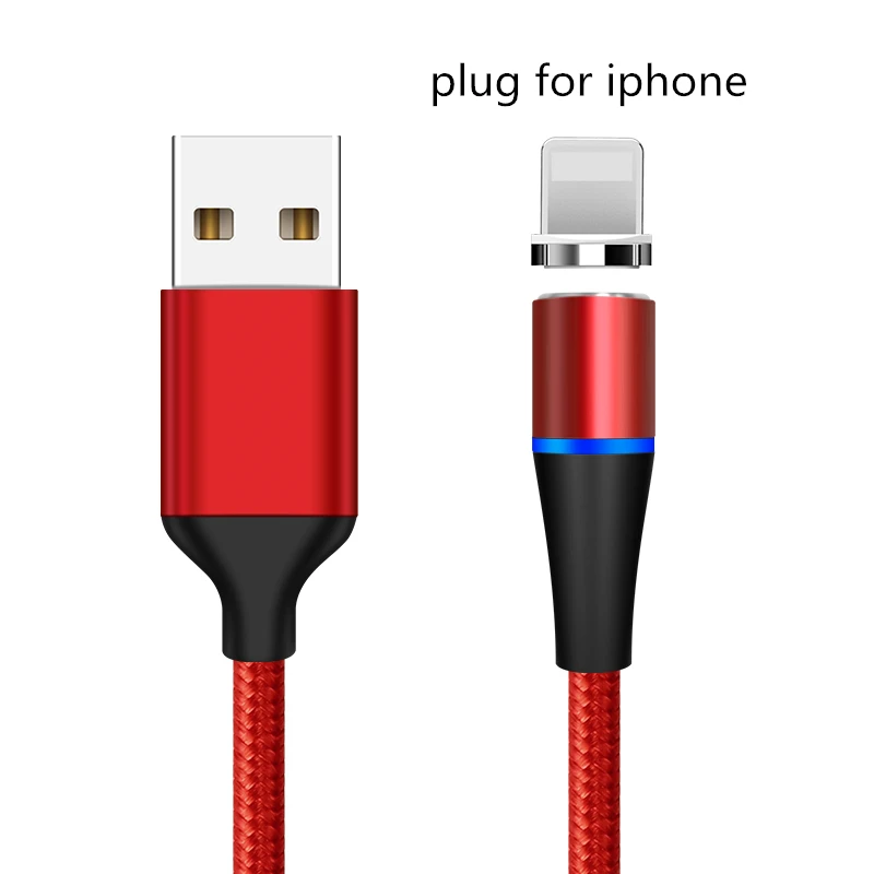 red for iphone SUNPHG 3A быстрой зарядки Магнитный кабель Зарядное устройство для iPhone xs Макс микро Тип usb C кабель для samsung s9 Мобильный телефон провода - Цвет: red for iphone
