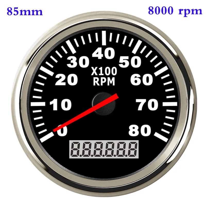 8000 rpm 8K лодка Тахометр морской тахометр Калибр ЖК-часы 12 В/24 В 8000 об/мин 85 мм Лодка Тахометр - Цвет: 8000 rpm