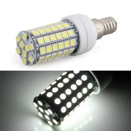 5 XE14 9W 69x5050SMD 630LM 6000-6500K натуральный белый свет СИД кукурузные лампочки с ампулой