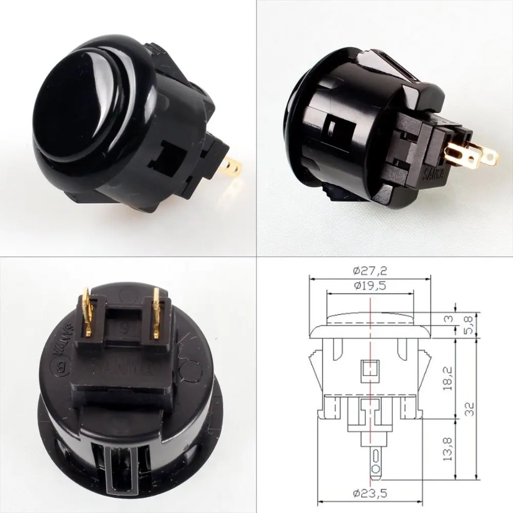12x Sanwa оригинальная OBSF-24 Кнопка 24 мм аркадные кнопки для Jamma Mame PS3 Xbox 360 (Mad Catz SF4