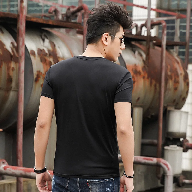 Полиэстер Для мужчин Футболки Классическая 2017 короткий рукав круглым вырезом