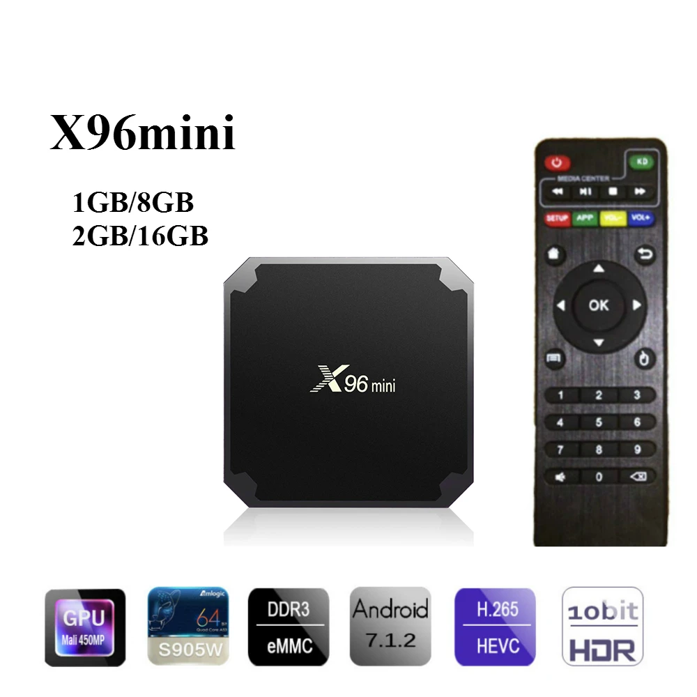 ТВ приставка X96mini на Android 7.1.2 с четырехъядерным процессором Amlogic S905W поддержка