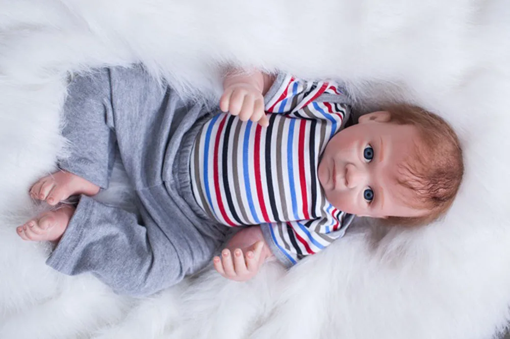 WOLDOL 20 дюймов мода силиконовые тела Реалистичного Reborn Baby куклы живые возрождается