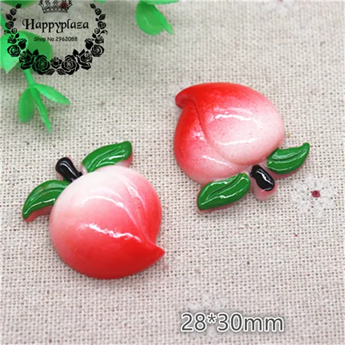 peach 10pcs 10 шт. милые новые различные фрукты из смолы имитация миниатюрный еда искусство Flatback Кабошон DIY ремесло украшения - Цвет: peach 10pcs
