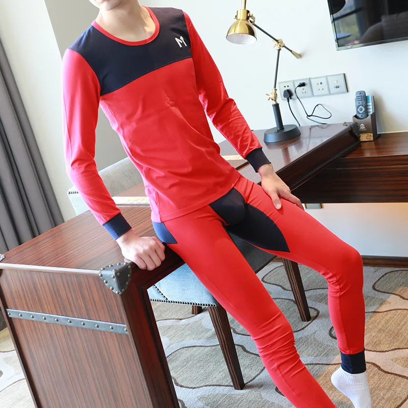 Мужское нижнее белье хлопковые леггинсы термобелье для мужчин внутреннее