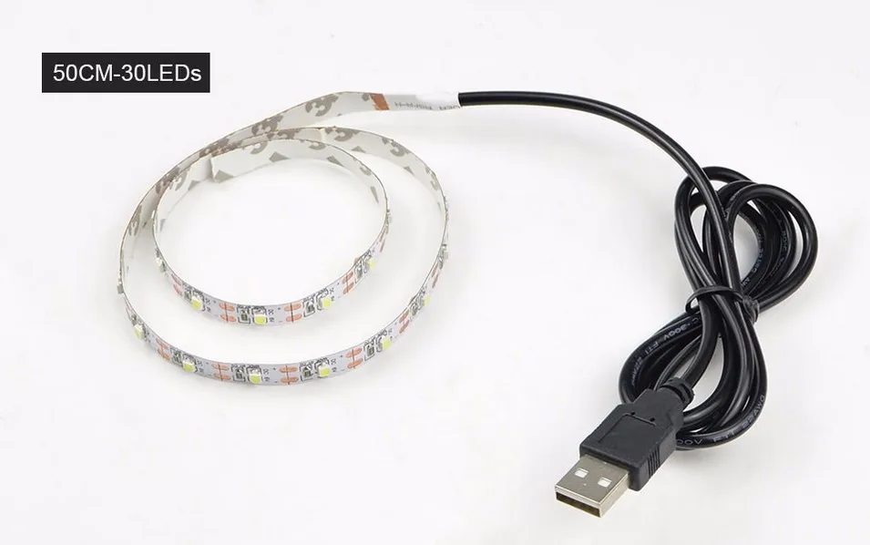 USB 5 В 5050 светодио дный Светодиодные полосы SMD чехол для ноутбука Водонепроницаемый светодио дный гибкая лента теплый белый свет ТВ фон освещение подарок M3
