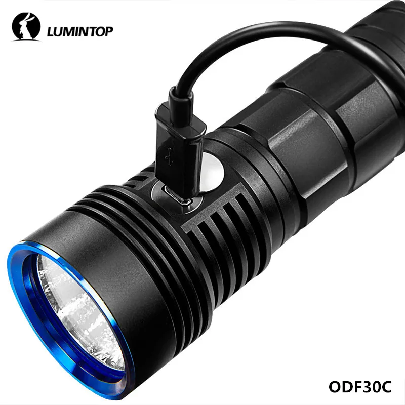 LuminTop ODF30C Cree XHP70.2 светодиодный высокомощный перезаряжаемый фонарик 18650 26650 usb
