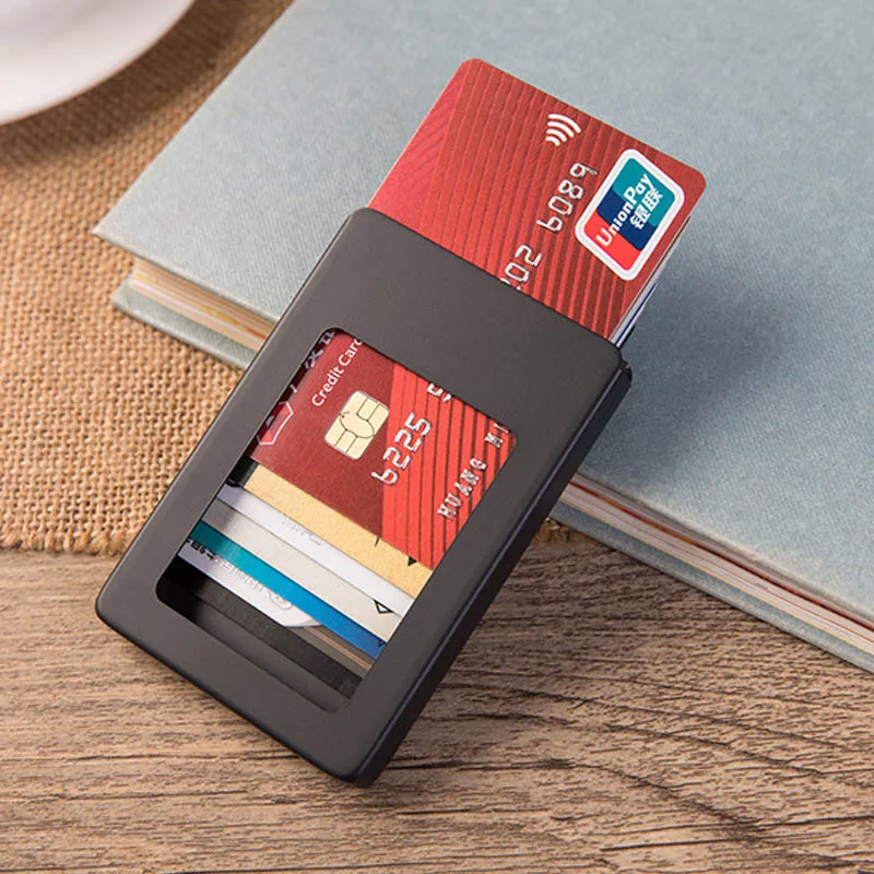 Новая алюминиевая RFID визитница кошелек антимагнитный сплав мужской держатель для кредитных карт женский тонкий Зажим для долларов кошелек мини-бумажник