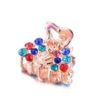 2019 fashion rhinestone small peacock crab clip top crystal hair claws hair jewelry accessories female decoration party gift