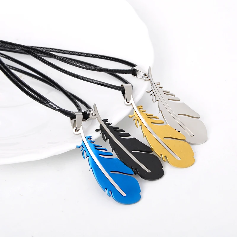 4 цвета уникальные стильные подвески с перьями колье для женщин и мужчин из