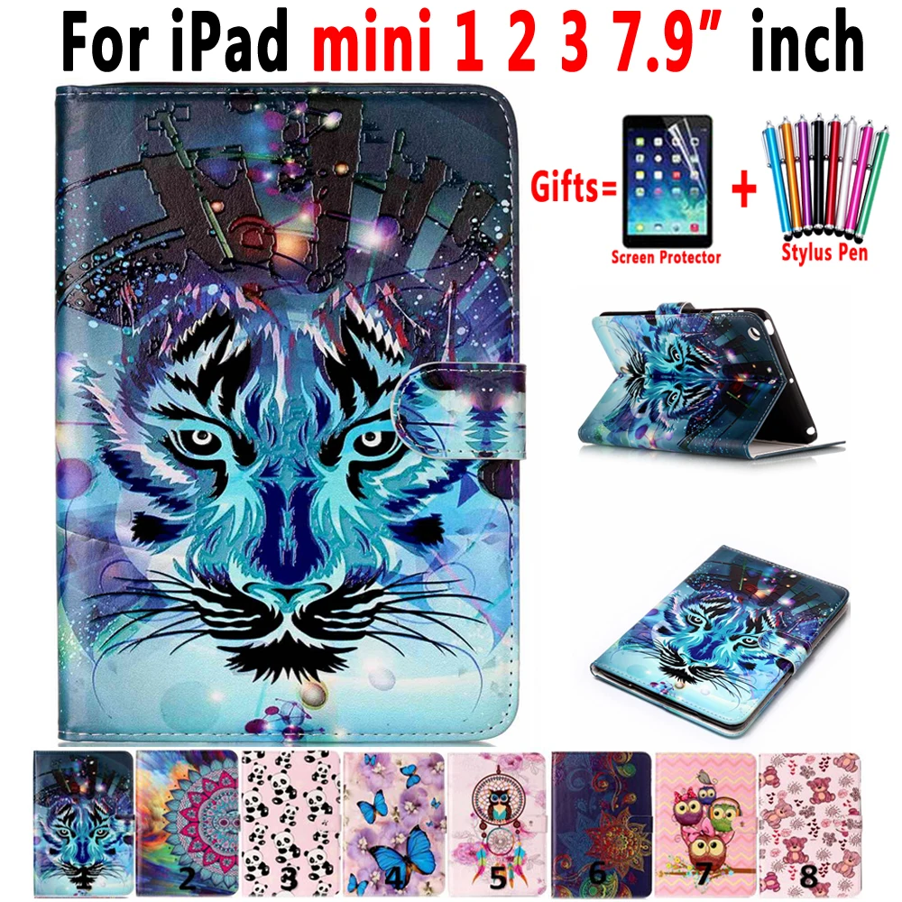 Модный кожаный чехол с животным принтом силиконовый для Apple Ipad Mini 1 2 3 7 9