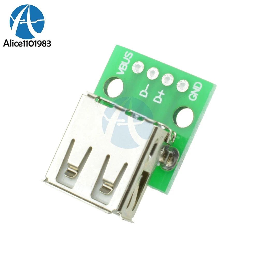 10 шт. тип A Женский USB DIP 2 54 мм адаптер для печатной платы конвертер Arduino Разъем Diy Kit