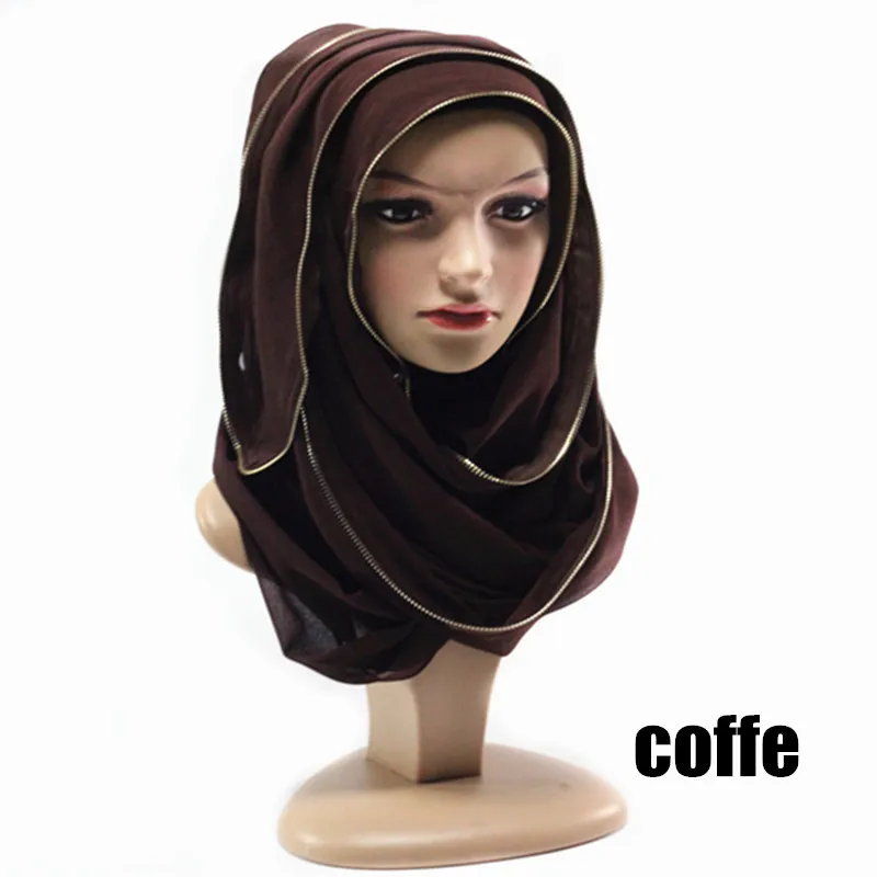 2017 металлическая молния хиджабы bubble шифон мусульманский хиджаб тюрбан