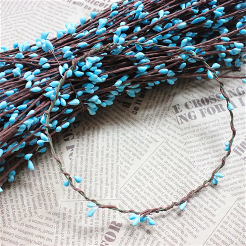 10unids бумажная обертка линия искусственные сушеные цветочные почки с мини грушами