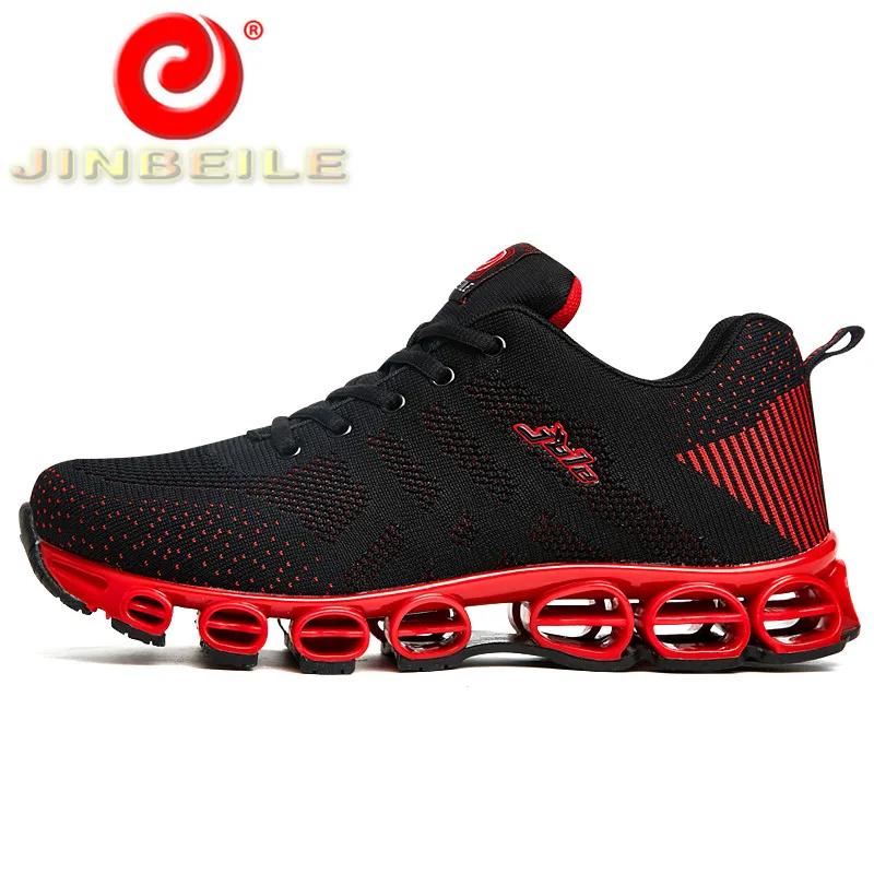 JINBEILE Unique Design Men Running Shoes Mesh Upper Breathable Sport Durable Rubber Outsole Outdoor Sneakers | Спорт и развлечения