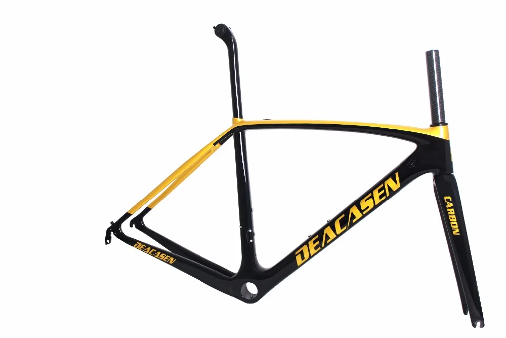 Deacasen 2018 new top sales T1000 color gold racing full carbon road frame BSA68/BB30/PF30 Carbon frameset weave UD glossy | Спорт и