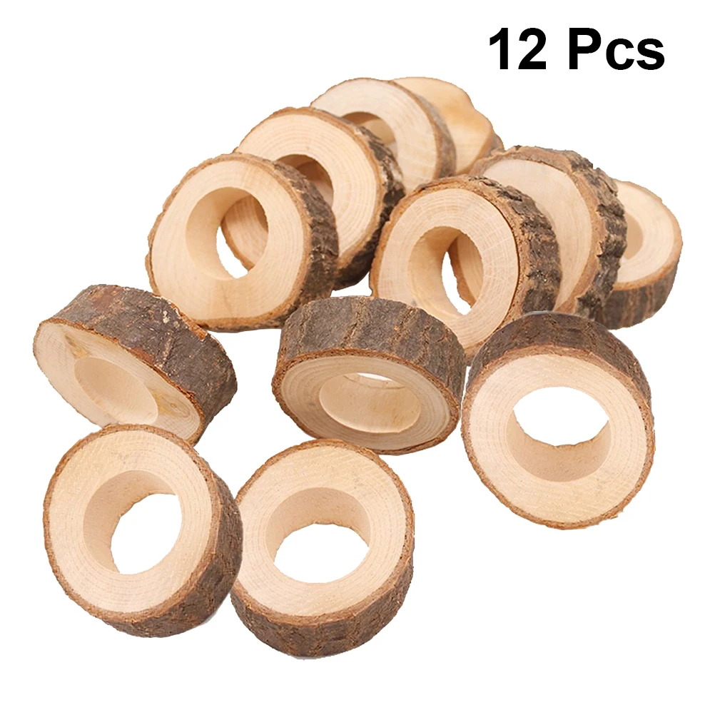 12 шт. деревянные кольца для салфеток креативные деревенские декоративные салфетки держатели для салфеток пряжка украшение стола для банкета Свадебная вечеринка