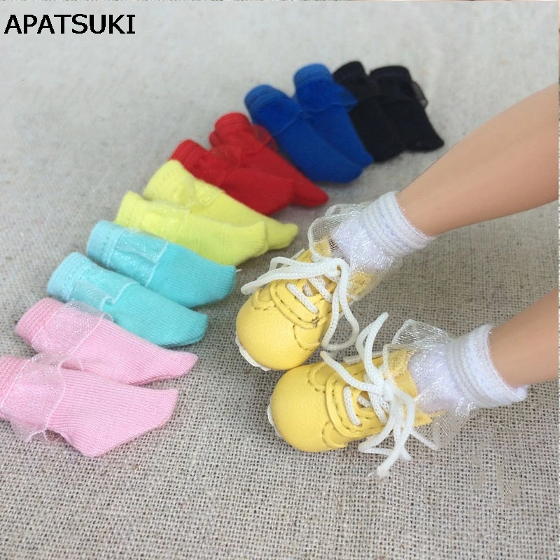 Кружевные короткие носки для Blythe AZONE 1 пара ручной работы кукольный носок Барби