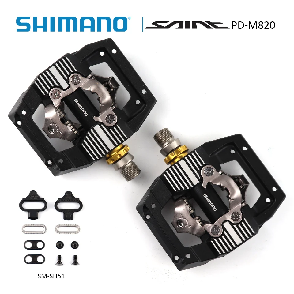 SHIMANO Сен PD-M820 педаль SPD XC/DH Горные эндуро SPD педали для горного велосипеда с SM-SH51+ 1,0 мм прокладка