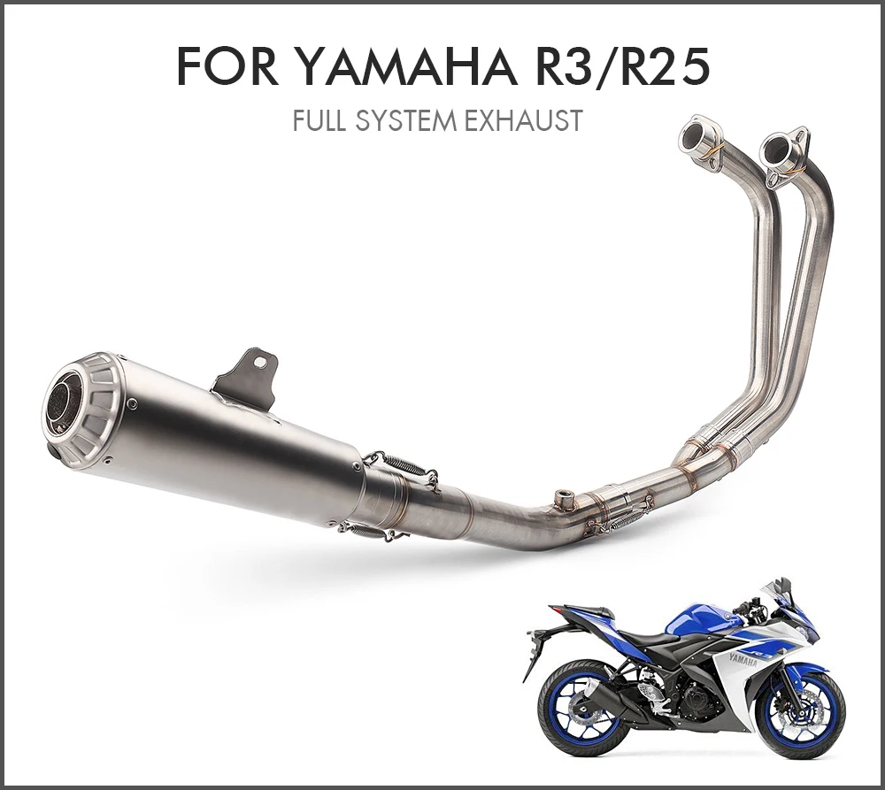 R25 R3 для Yamaha мотоцикл выхлопной трубы полный выхлоп Системы глушитель для мотоцикла Escape Изменение среднего звена трубы Slip-on